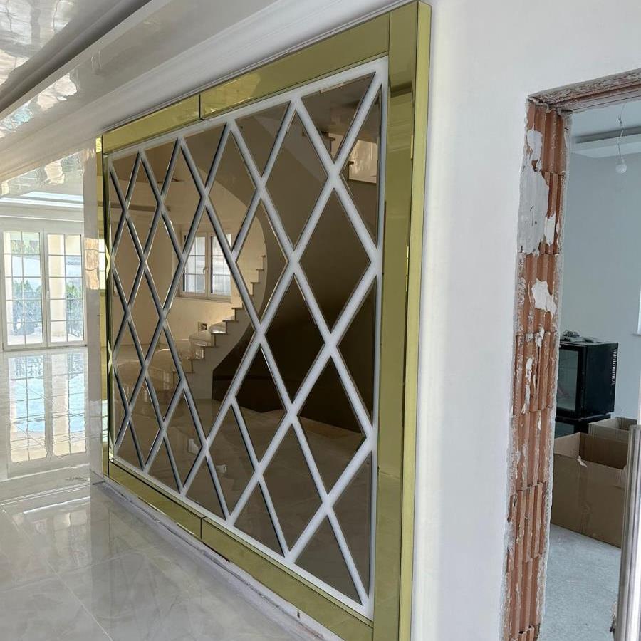 BEYAZ BAKLAVA LEDLİ MODEL GOLD ÇERÇEVELİ  7  