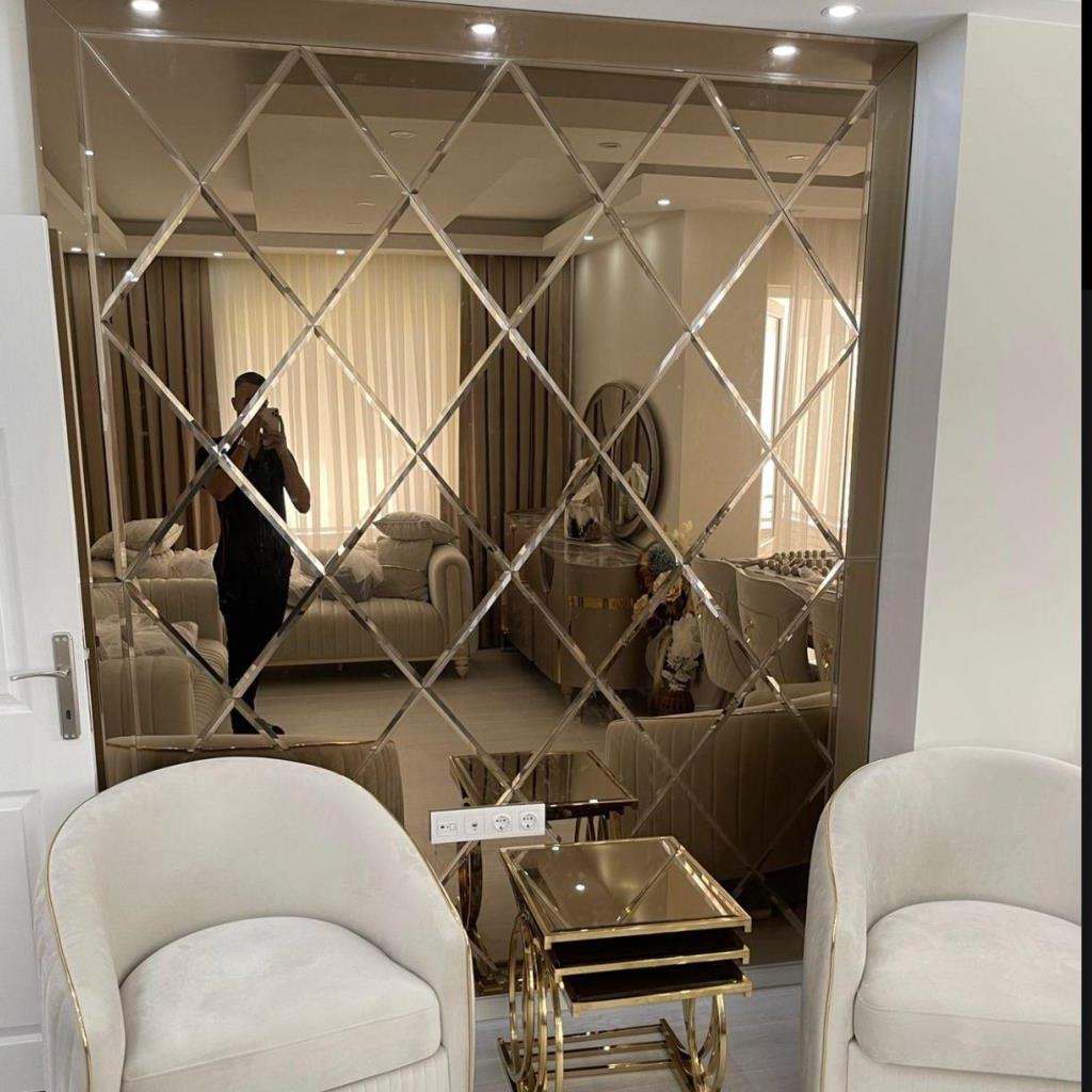 BRONZ  BAKLAVA  AYNA  ÇERÇEVELİ 8